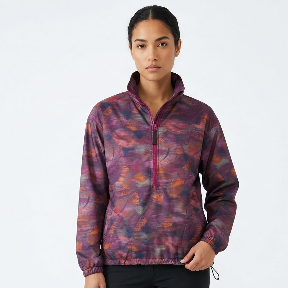 Vintage Moving Comfort Jacket Quarter Zip Windbreaker Gorpcore Sporty Purple L